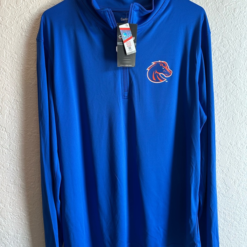 Men’s large Boise State Broncos 1/4 zip lightweight jacket NWT